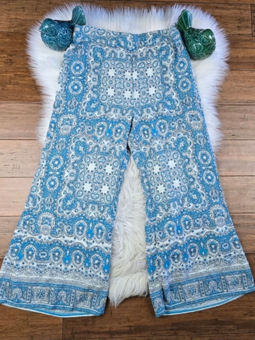 Anthropologie Feather Bone Paisley Crop Wide leg Pants 6
